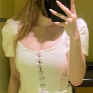 CORSET TOP, PUFF SLEVES